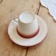 Antique Longchamp ironstone coffee cup with saucer.