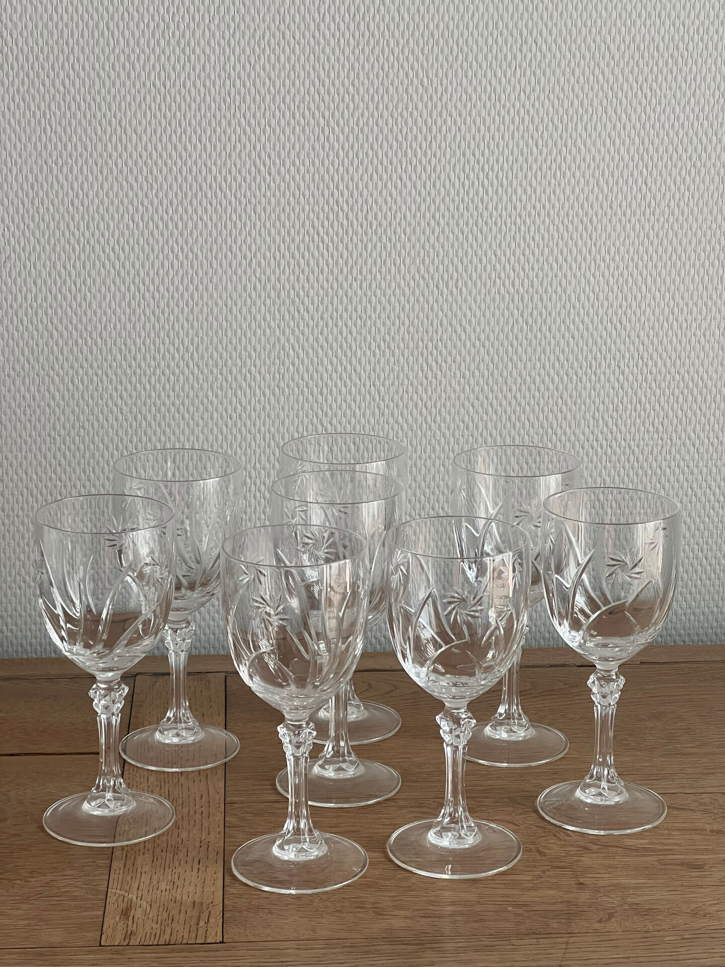 8 crystal stem glasses model Lude