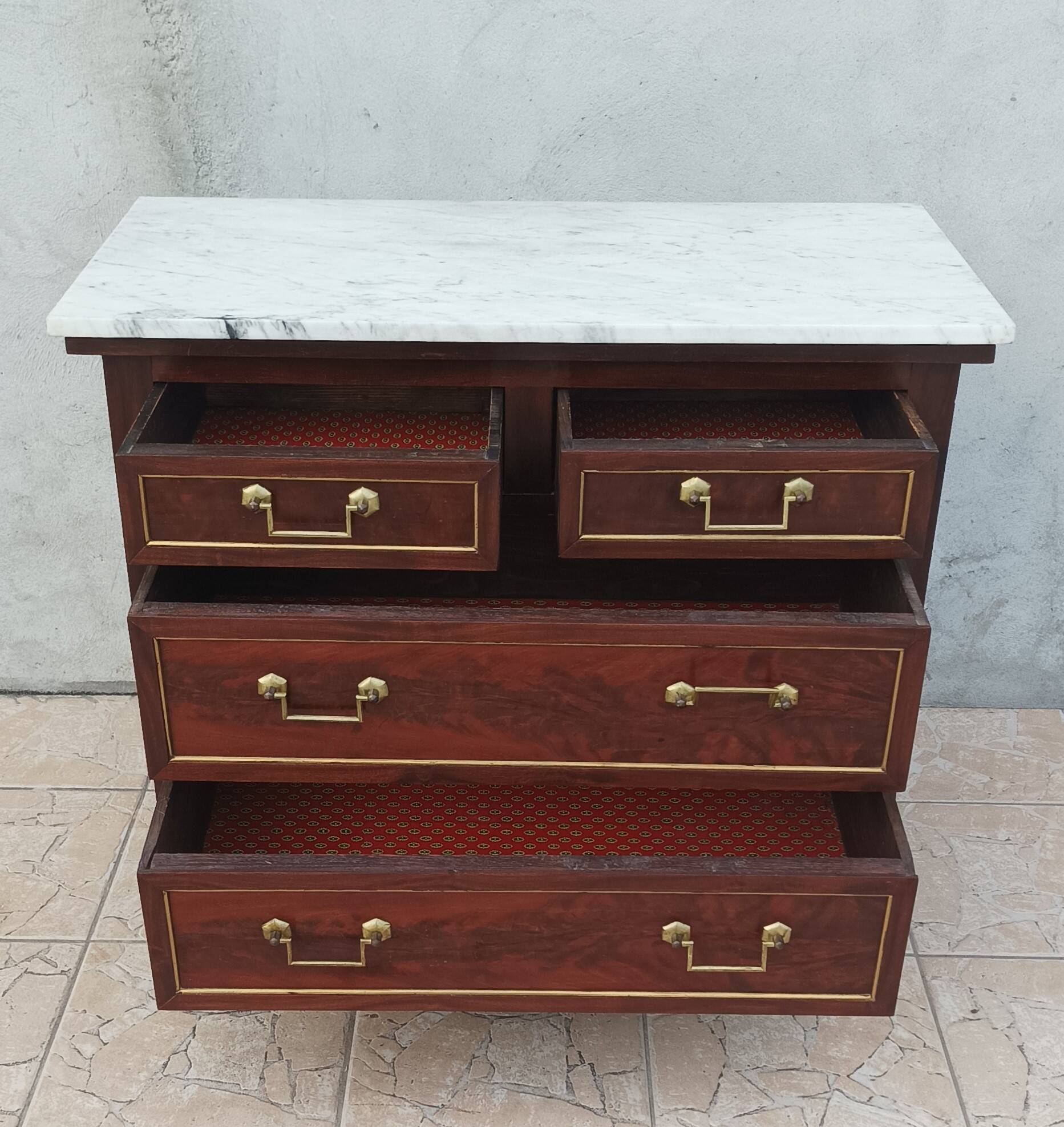 Louis XVI style mahogany chest of drawers
