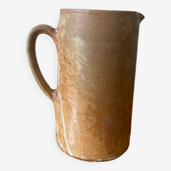 Handmade straight stoneware pitcher