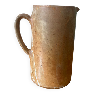 Handmade straight stoneware pitcher
