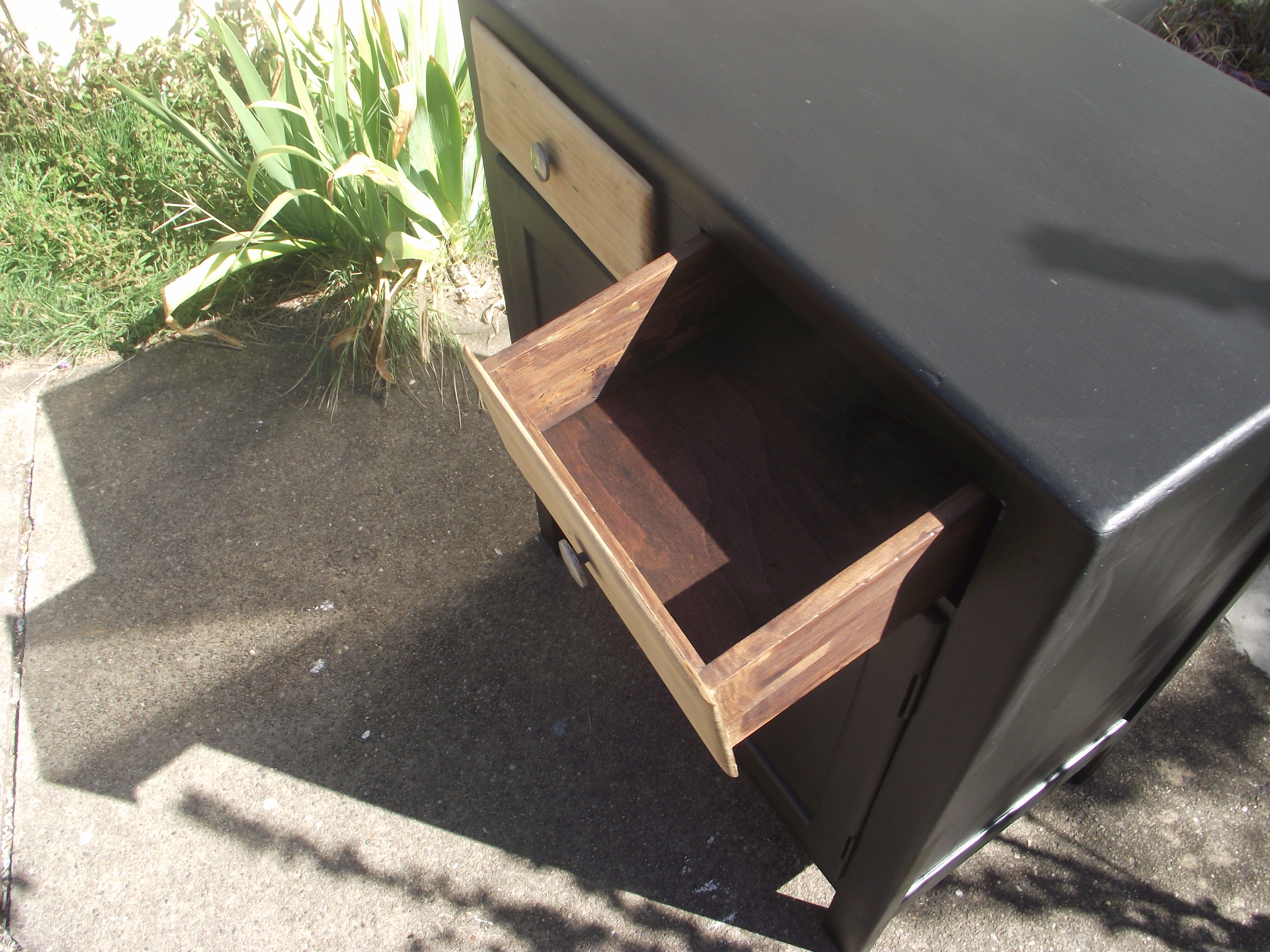 Parisian buffet painted in black from the 50s
