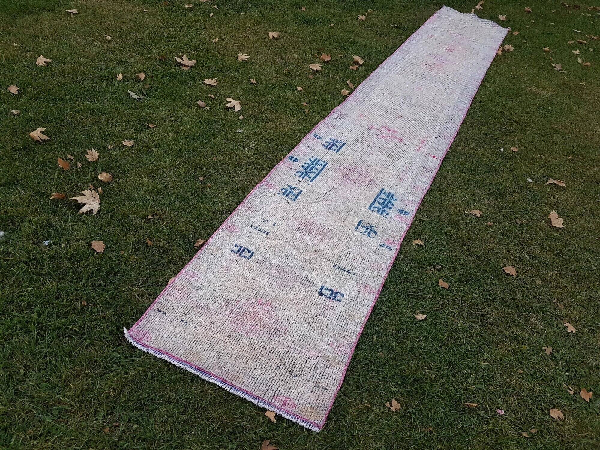 Vintage Turkish hallway rug 72x460 cm