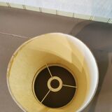 Round vintage khaki painted metal lamp