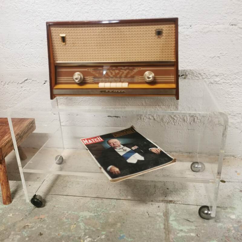 Vintage TV furniture in plexiglass