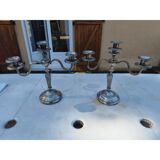Pair of silver-plated candelabra