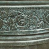 French Art Nouveau Style Flower Pots Garden Vases Verdigris