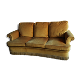 Sofa 3 places velvet mustard