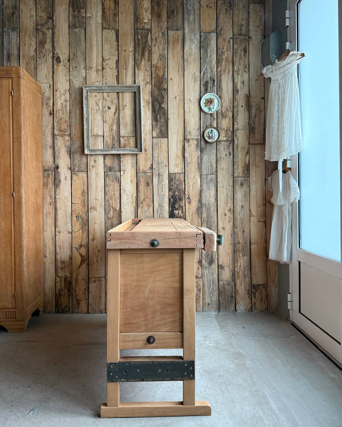 Vintage solid beech workbench (renovated)