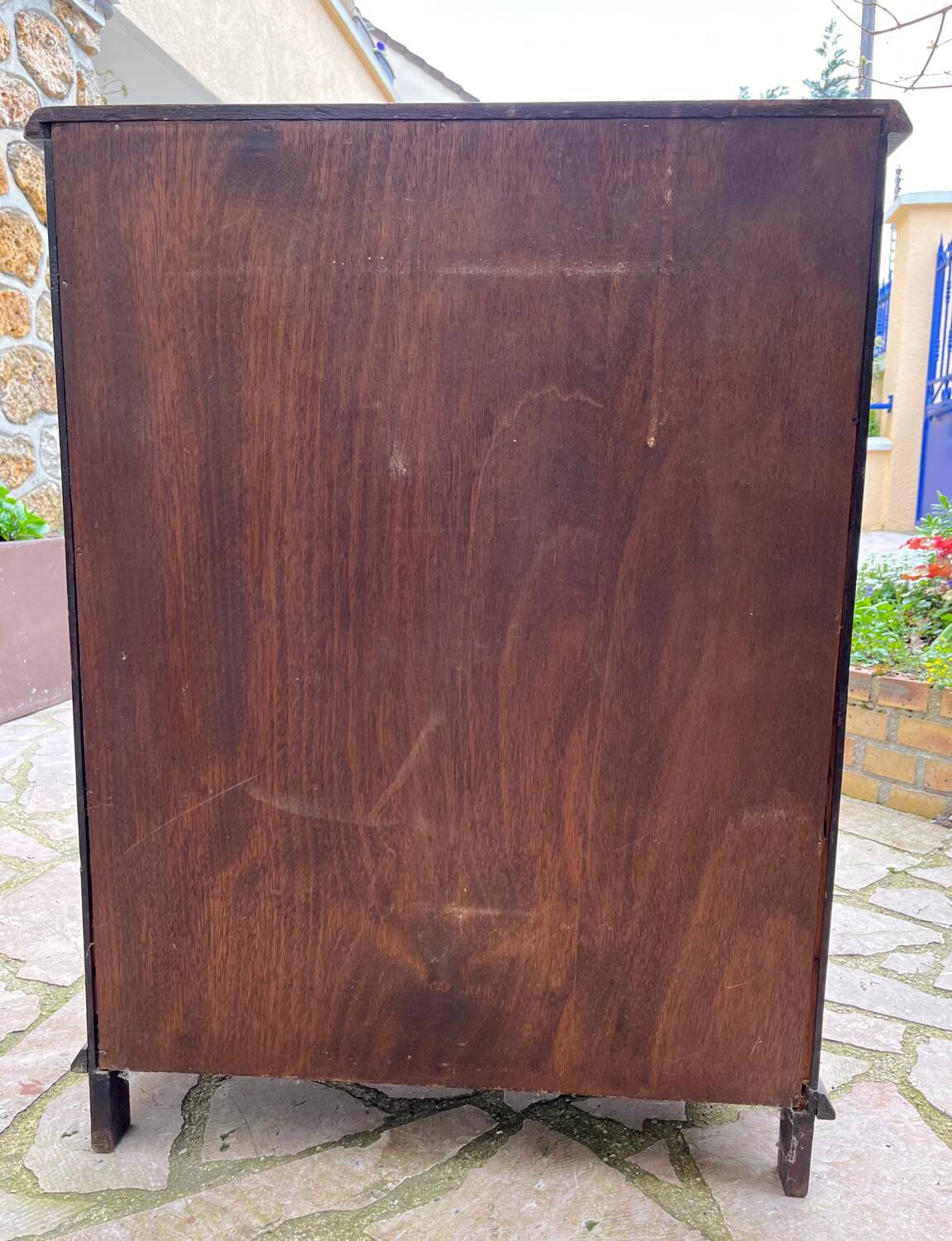 Low carved wooden sideboard