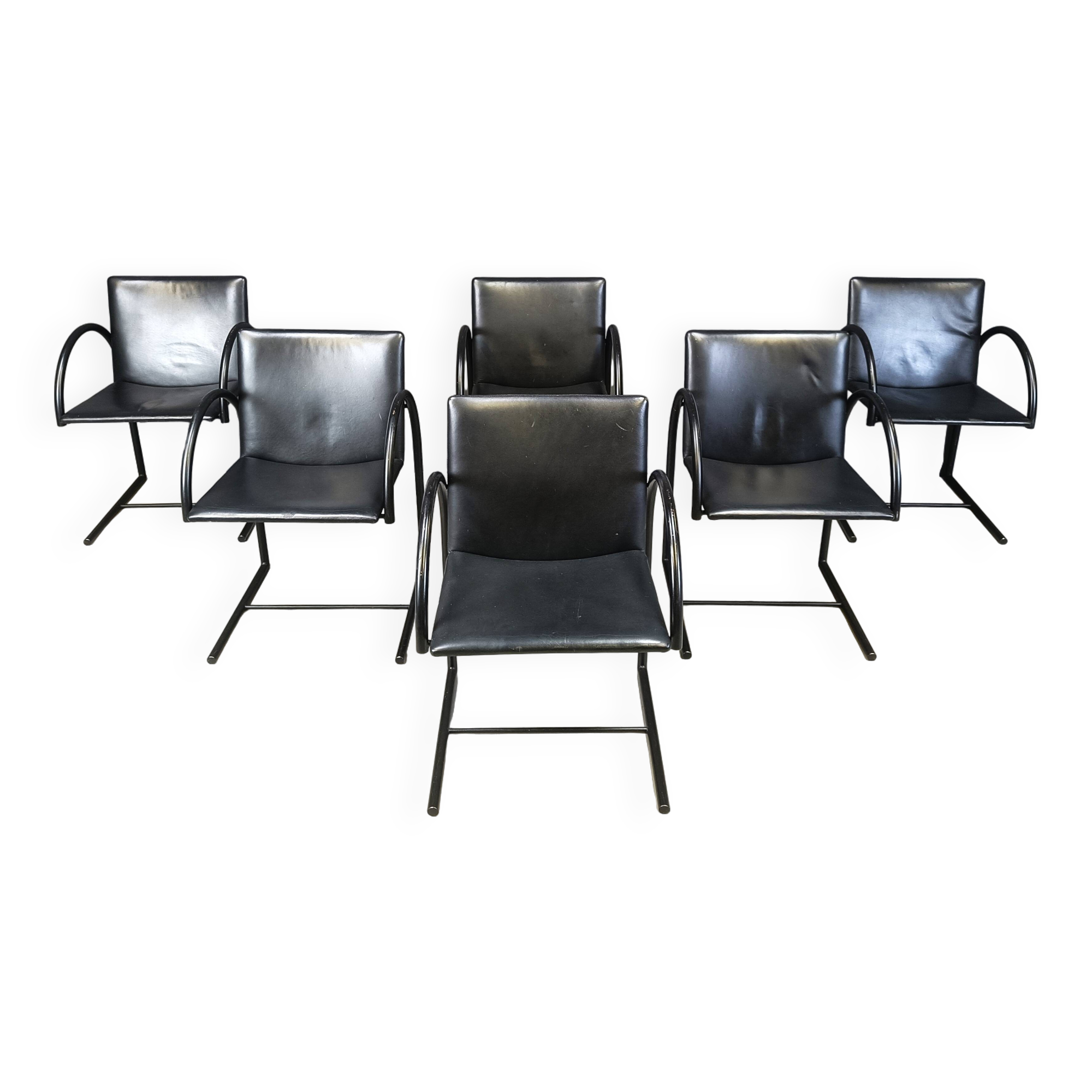 Vintage cirkel chairs by Metaform, 1980s, set of 6