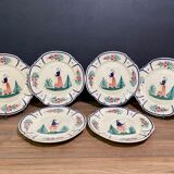 Six earthenware plates signed HB Quimper