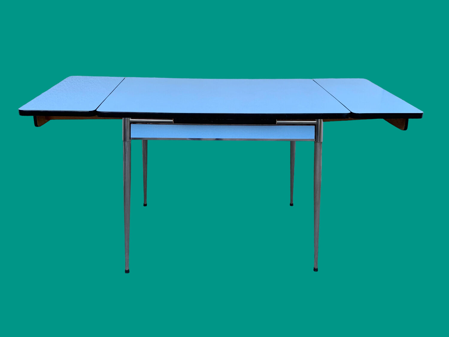Blue formica table Sogemap 1960