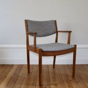 Pair of vintage Scandinavian Poul Volther J72 oak armchairs, 1960s