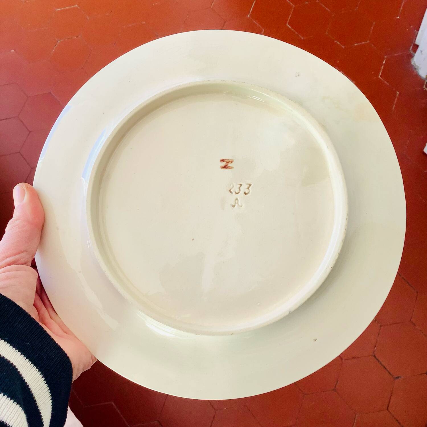 Plate of adparagus artichoke in barbotine