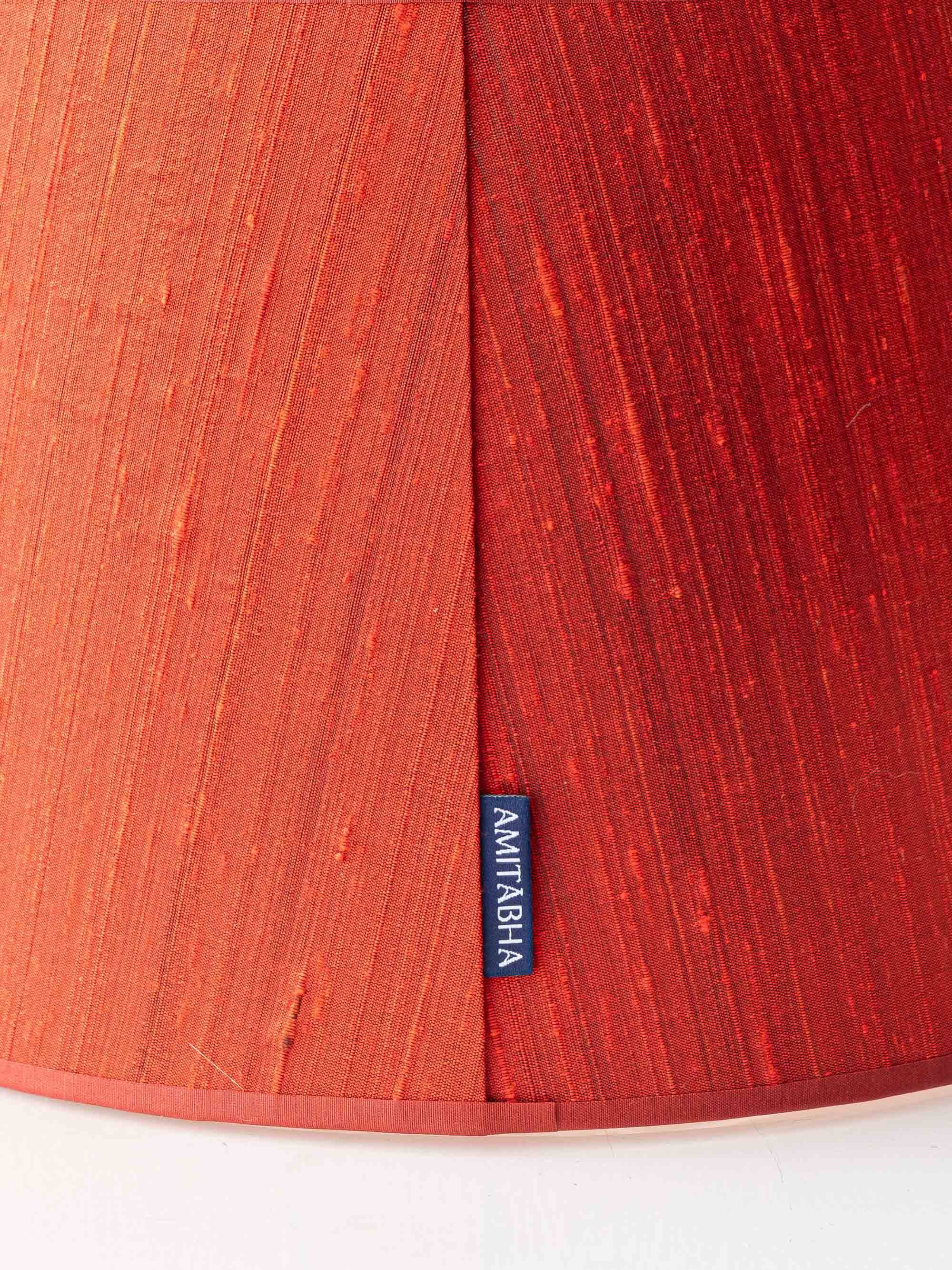 Royal Delft 1924 Blue and White Ceramic Table Lamp, New Vermilion Silk Shade