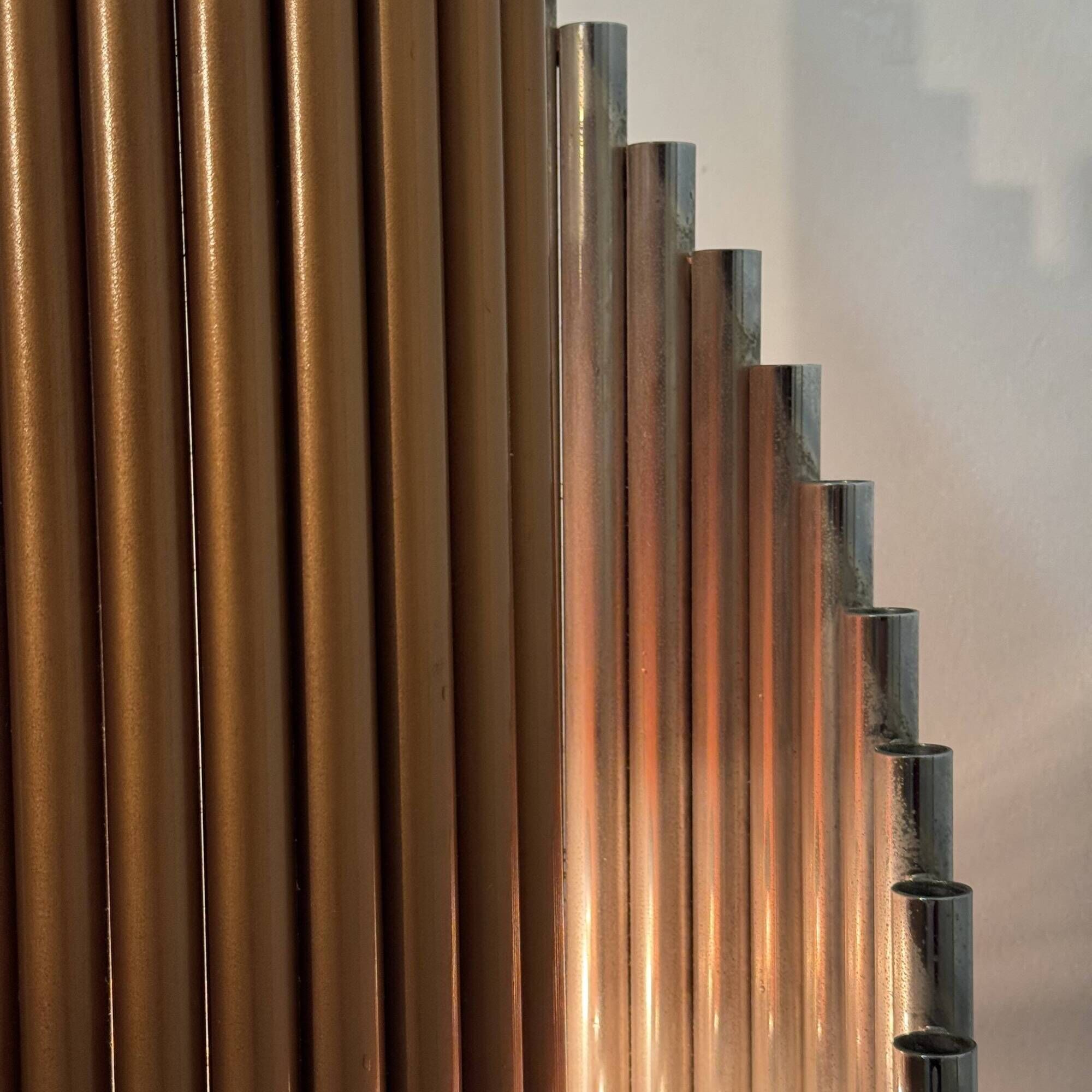 Table Lamp with Organ Pipes – 5 Light Points, Chrome Steel and Metal