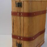 Small suitcase, wooden box