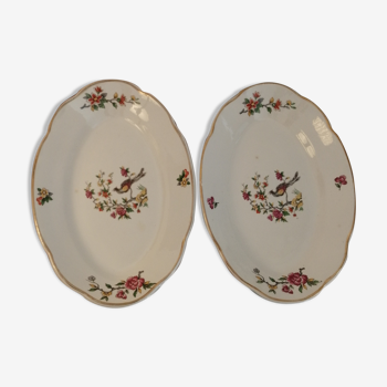 Digoin Sarreguemines oval presentation plates CONDEvintage model