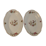 Digoin Sarreguemines oval presentation plates CONDEvintage model