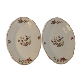 Digoin Sarreguemines oval presentation plates CONDEvintage model