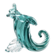 Vase Corne d'abondance en verre de Murano bleu sarcelle par Archimede Seguso, Italie