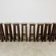 8 solid wood bar stools in brutalist style