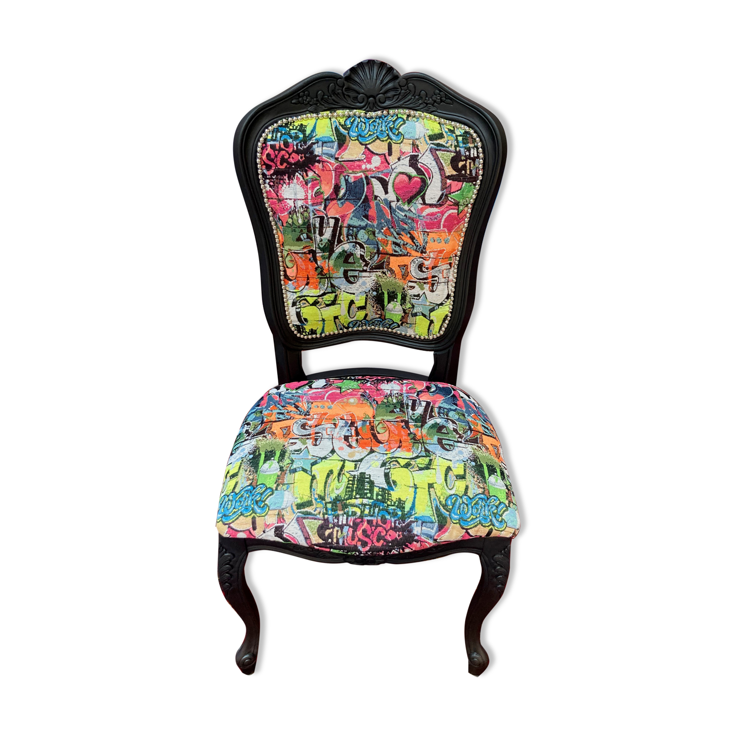 Street art noire chair