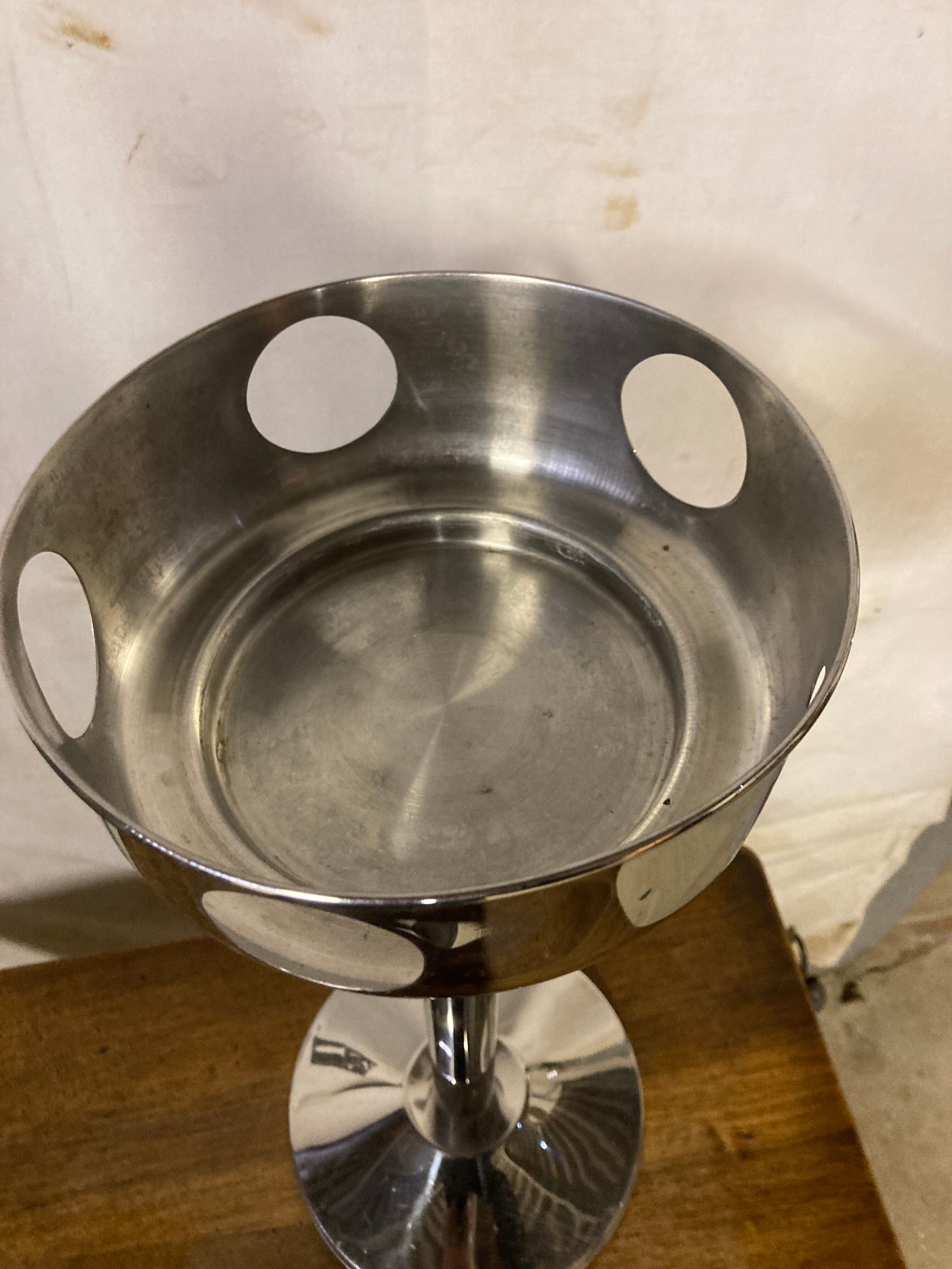 Champagne chrome metal bucket holder