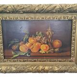 Belgium oil painting by G. Henrotte Fruit Still Life 1914