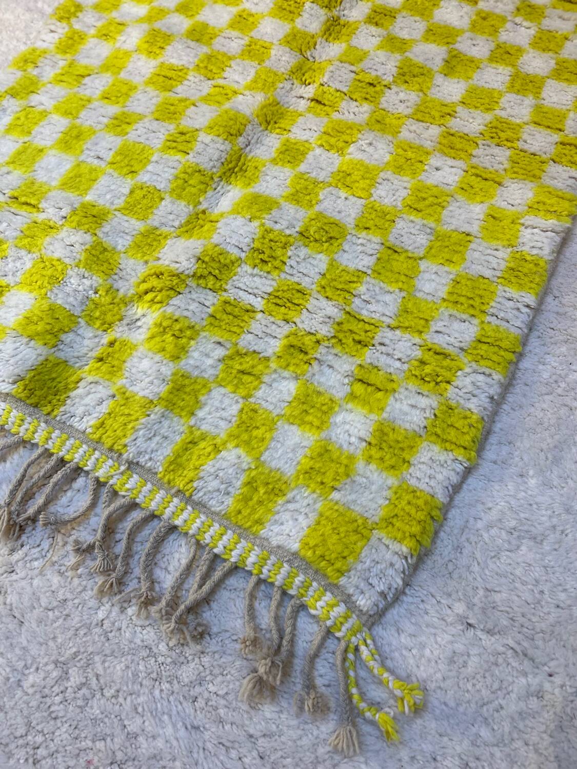 Yellowza checkerboard rug 182x132cm