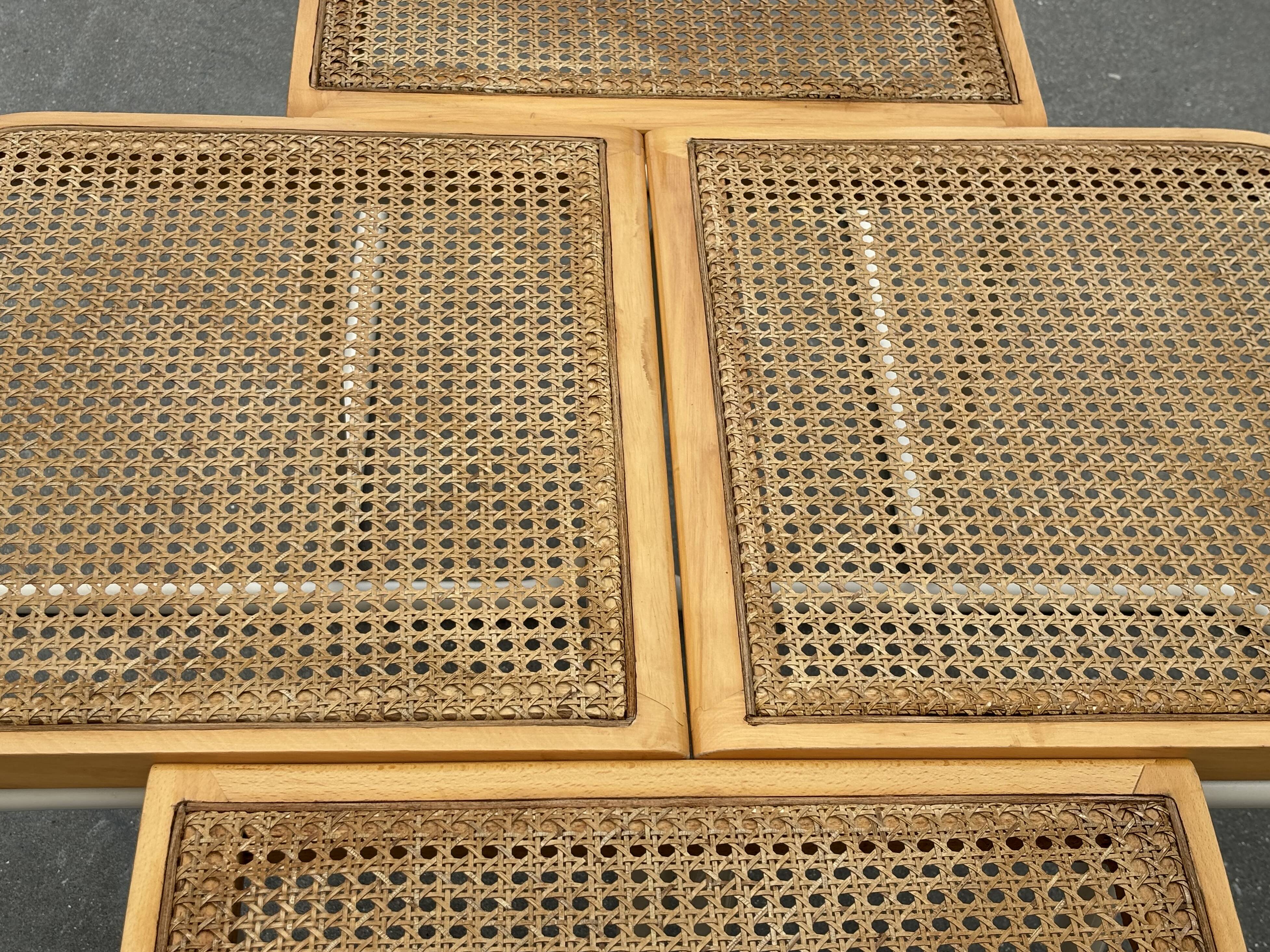 Set of 4 Cesca b32 model chairs in by Marcel Breuer Design