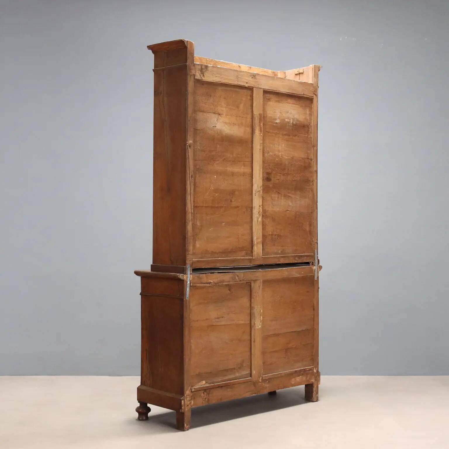 Antique walnut display cabinet, Italy, 19th century