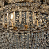 Large Montgolfière chandelier with crystal drops