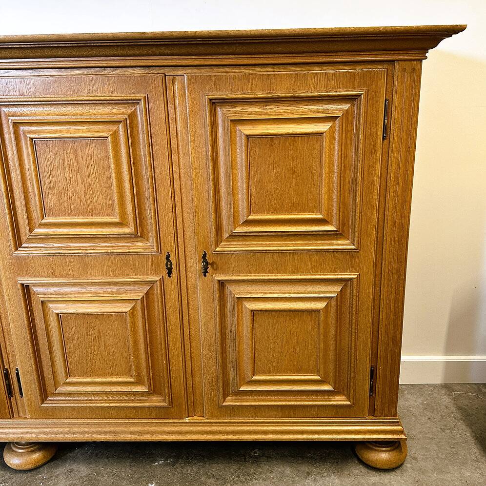 Mid 20th century solid oak brutalist sideboard
