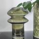 Sculptural vase in olive green glass