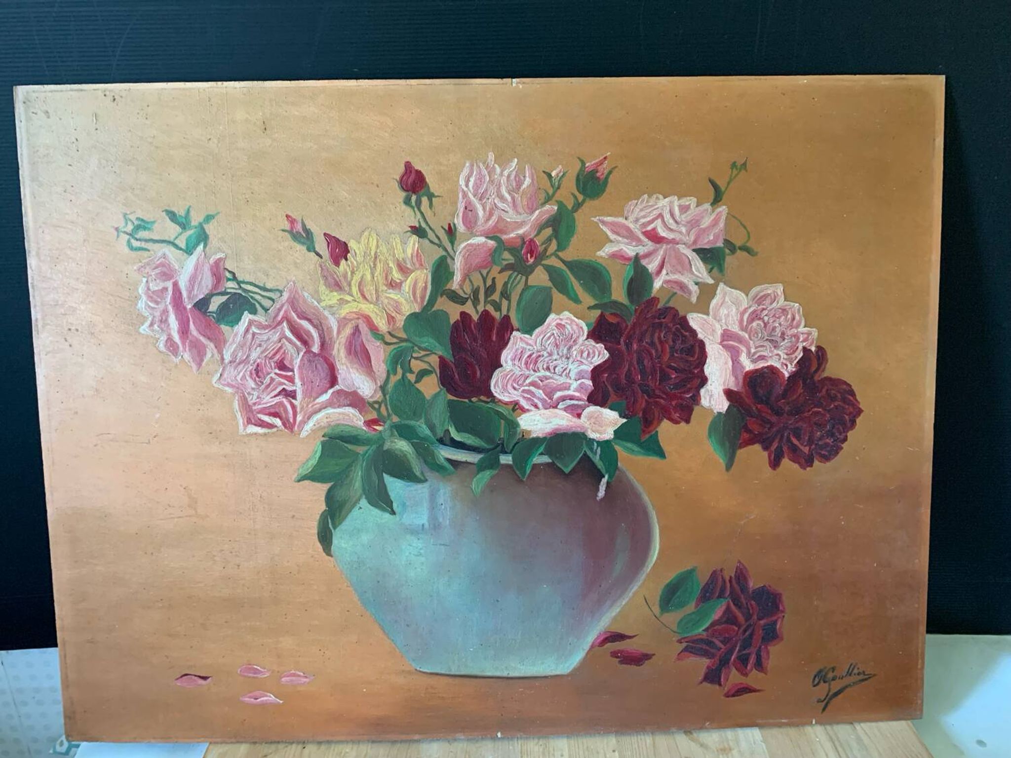 Tableau bouquet peinturez l’huile