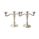 Pair of silver plated candlesticks