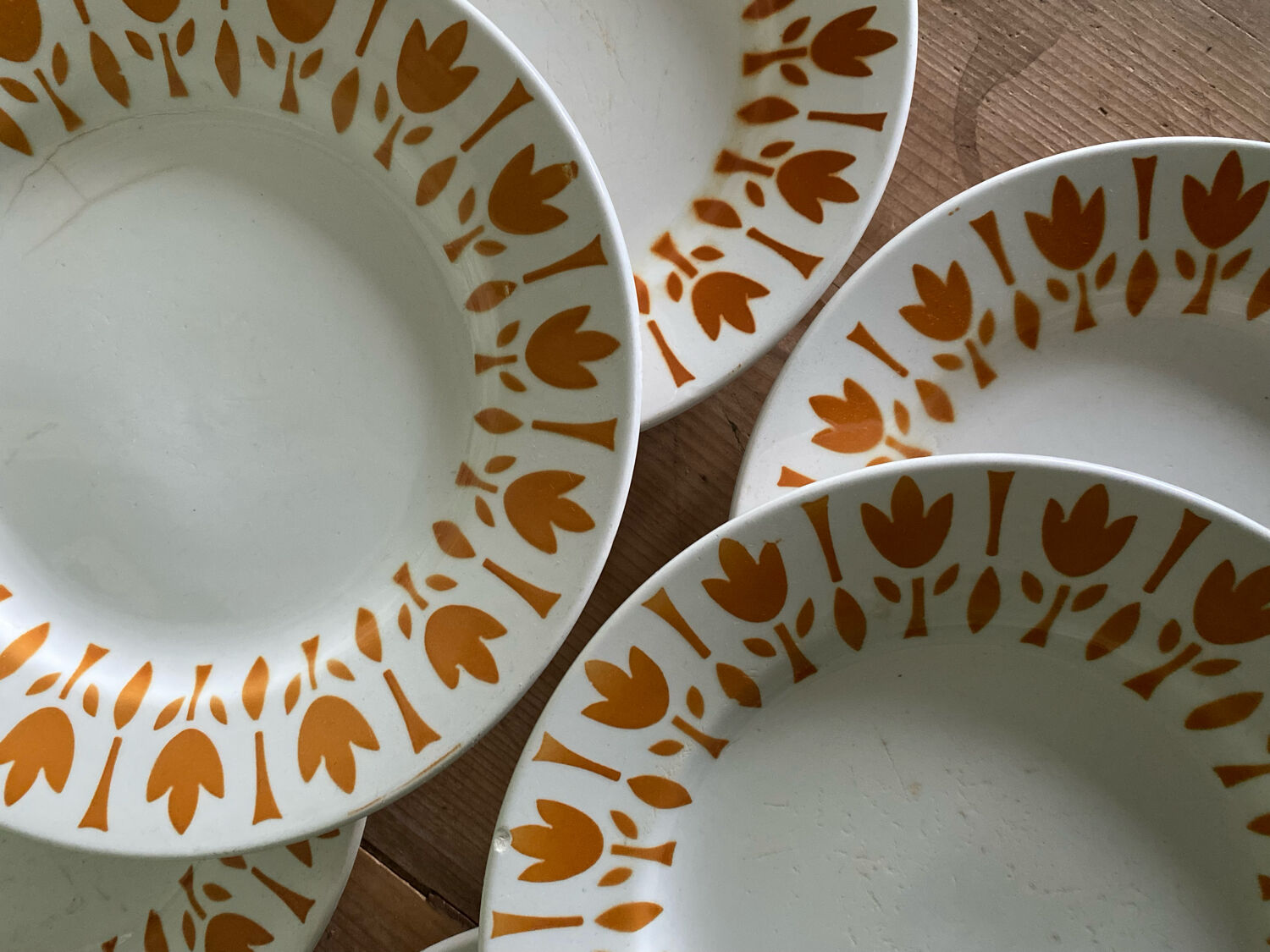 6 assiettes vintage tulipes sarreguemines
