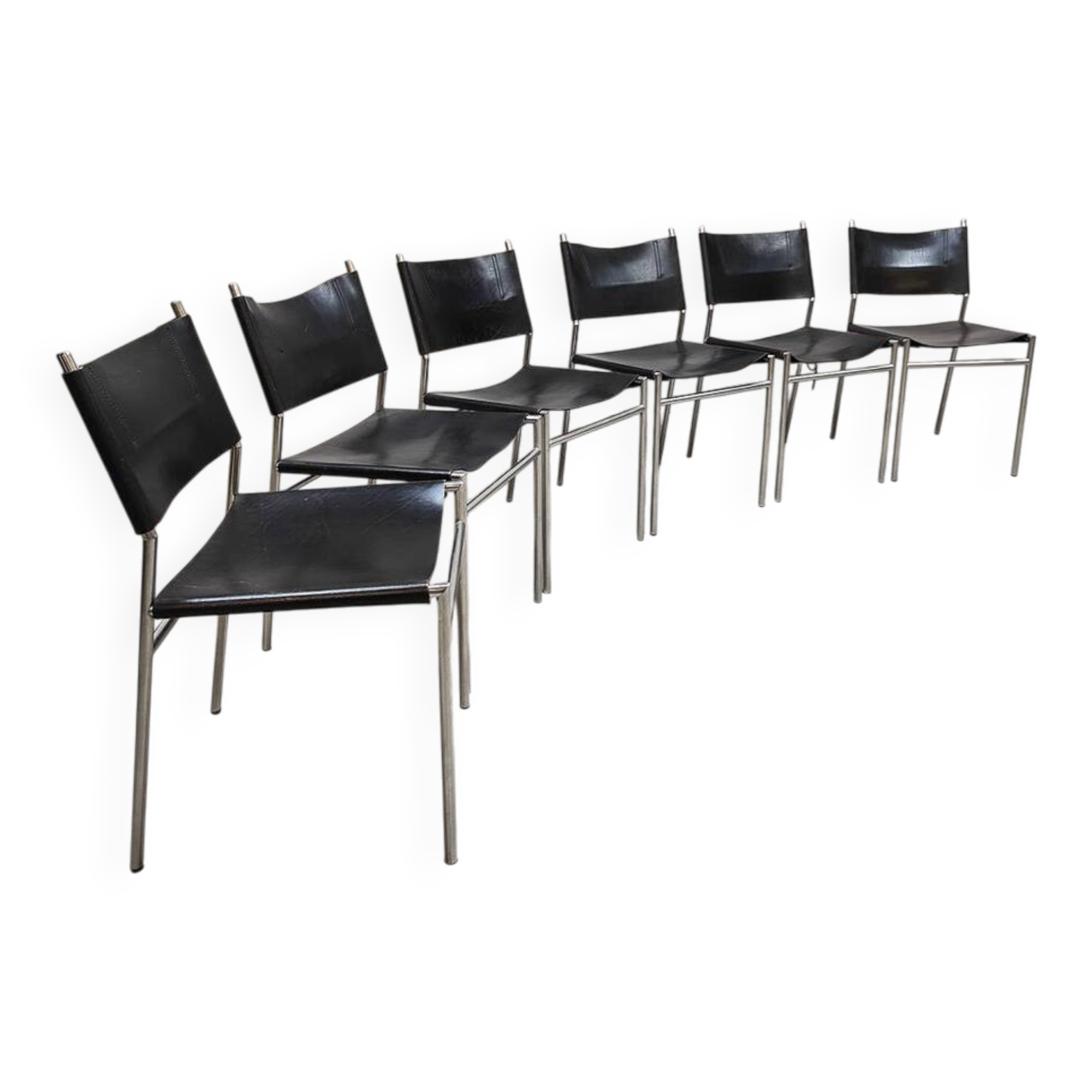 Vintage SE06 leather dining chairs Spectrum Martin Visser