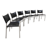 Chaises de salle à manger en cuir vintage SE06 Spectrum Martin Visser