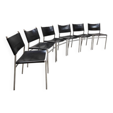Vintage SE06 leather dining chairs Spectrum Martin Visser