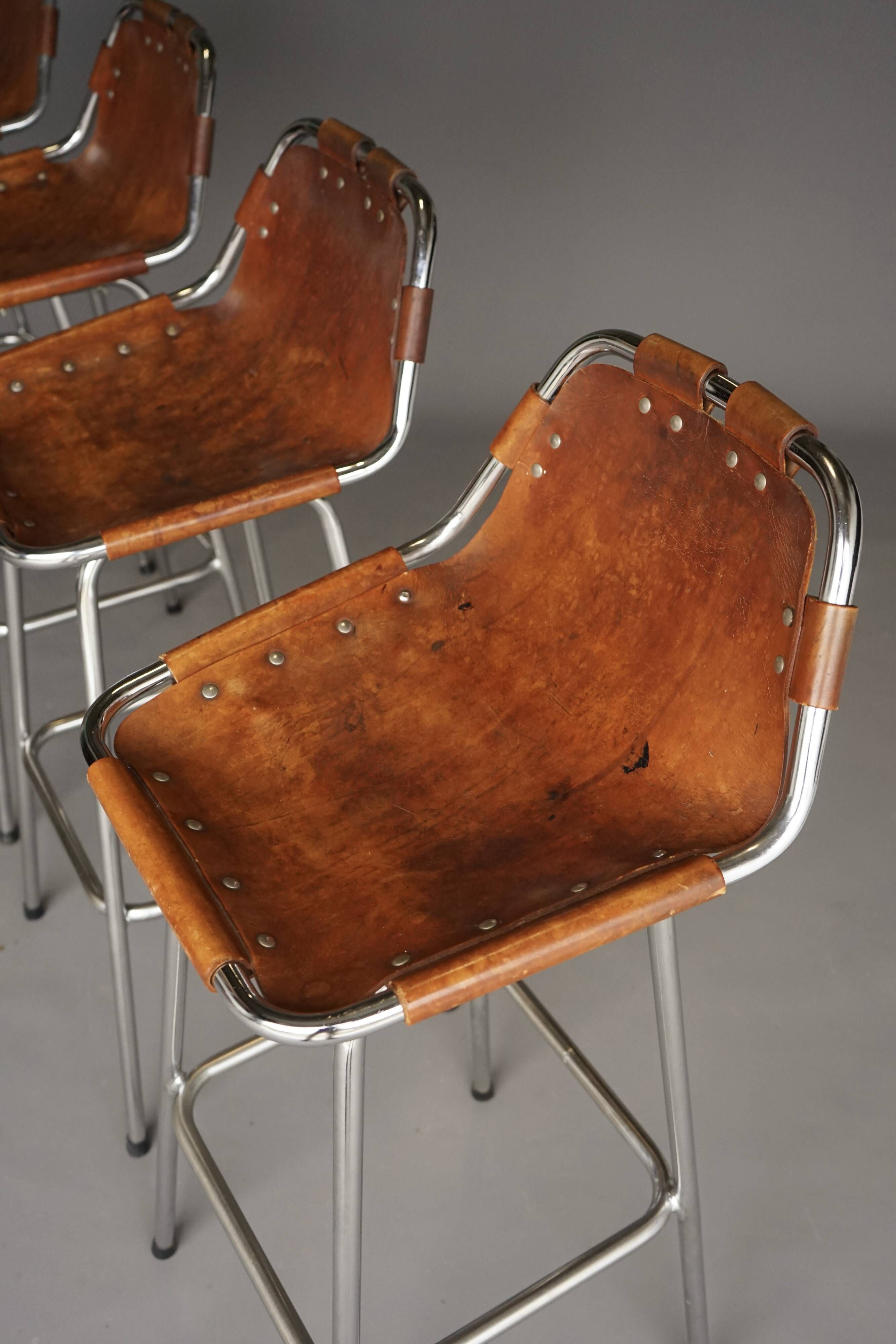 Tabourets de bar attribués à Dal Vera pour Charlotte Perriand / Les Arcs, années 1960