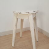 Vintage white farm stool