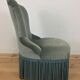 Fauteuil crapaud velours vert à franges