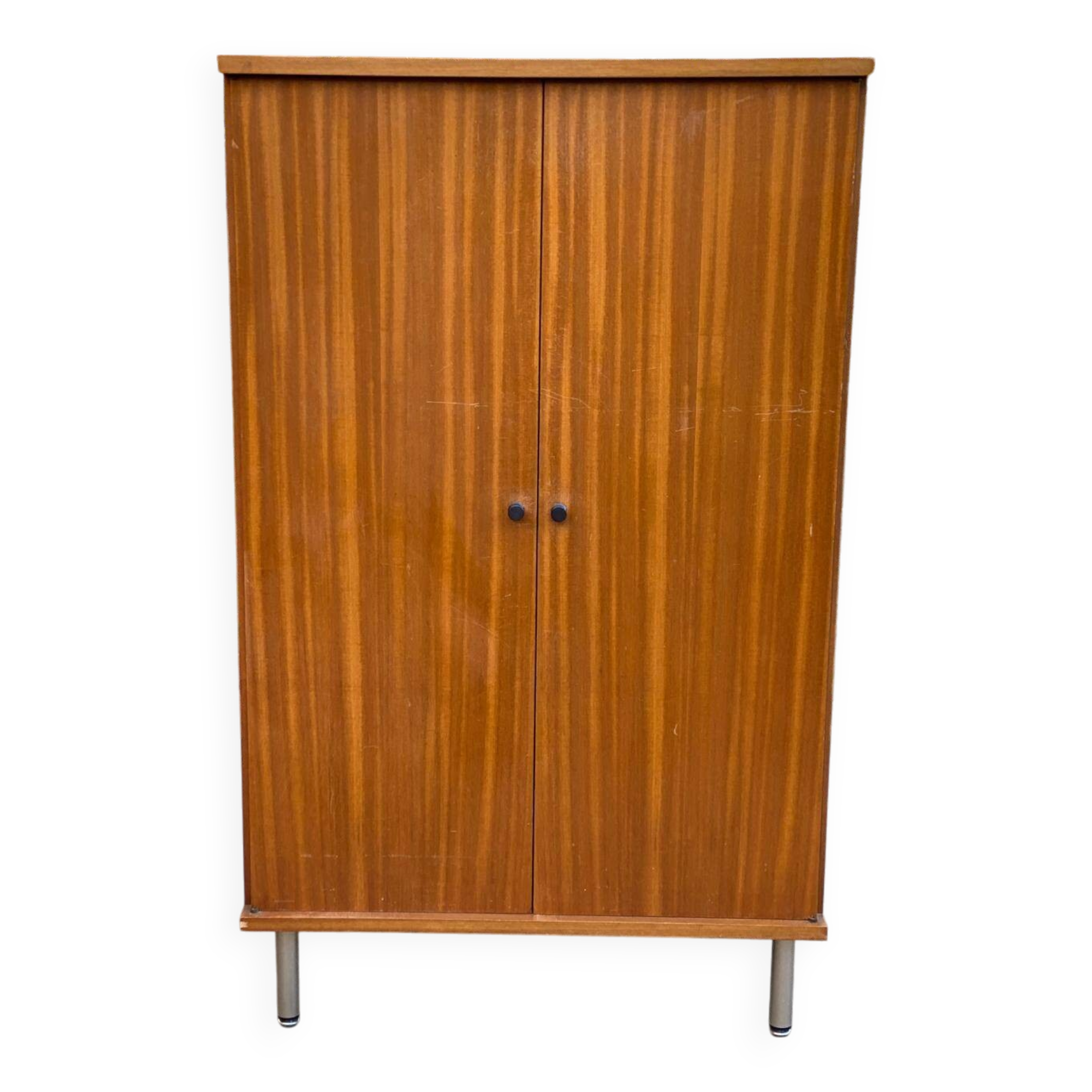 Scandinavian wooden chest of drawers sideboard cabinet with 2 doors 123cm