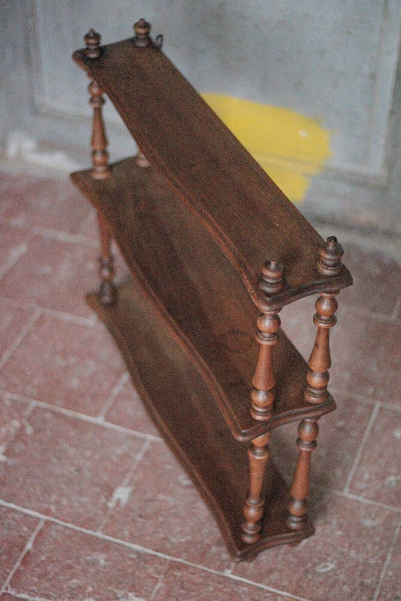 Vintage wall shelf, wooden furniture, living room, kitchen