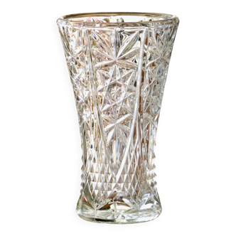 Large antique vase in chiseled crystal