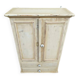 Solid beige wood cabinet with door drawers