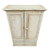Solid beige wood cabinet with door drawers